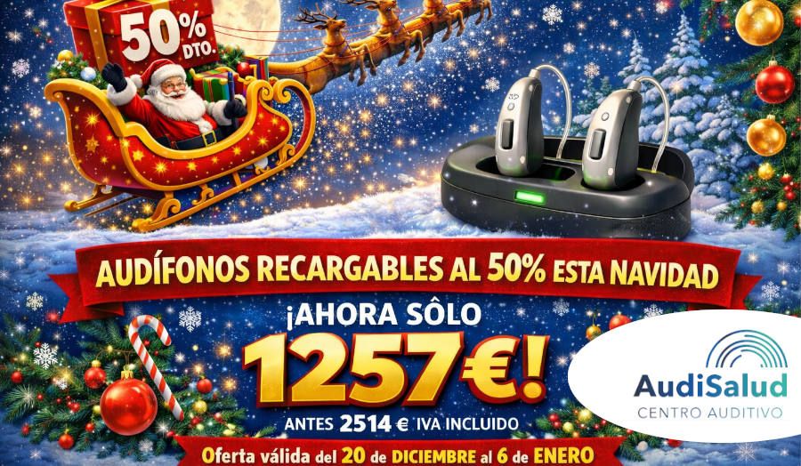 Esta Navidad, audífonos recargables al 50%